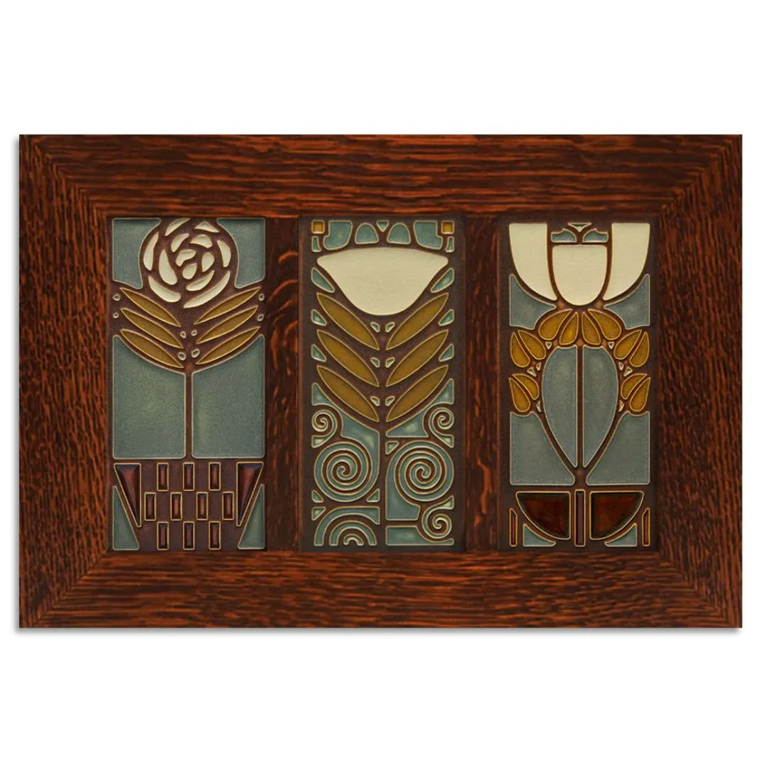 4x8 Dard Hunter Trio Framed Tile Set