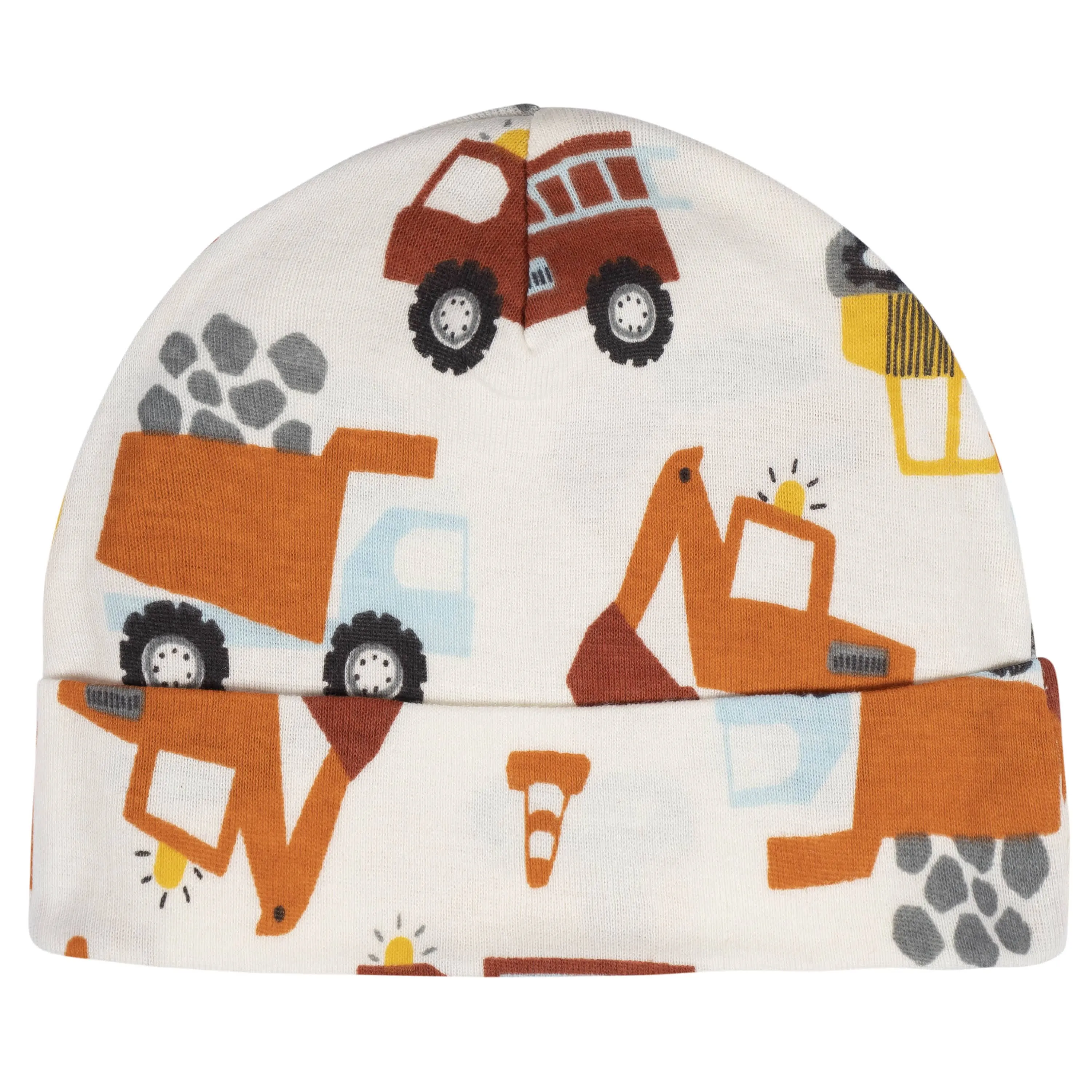 8-Piece Baby Boys Transportation Zone No Scratch Mittens & Caps Set