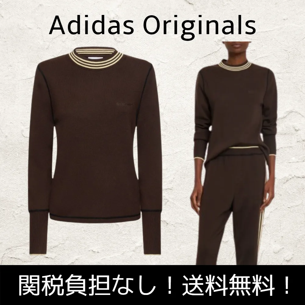 adidas  |Long Sleeves Logo V-neck & Crew neck