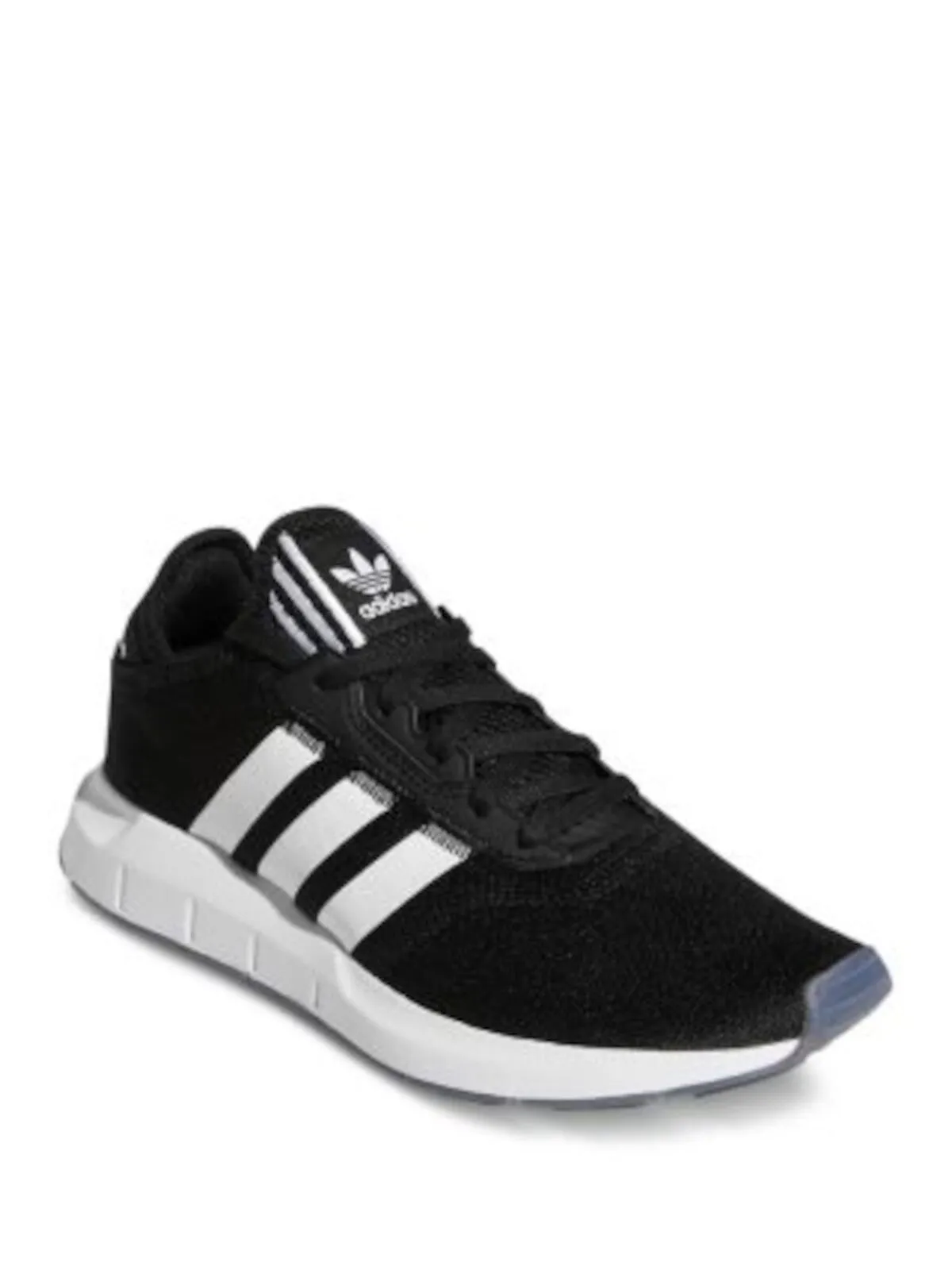 ADIDAS Womens Black Colorblocked Stripe Breathable Padded Swift Run Round Toe Lace-Up Sneakers Shoes