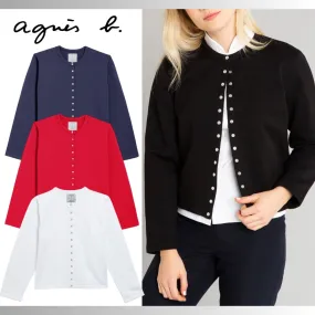 Agnes b  |Casual Style Long Sleeves Plain Cardigans