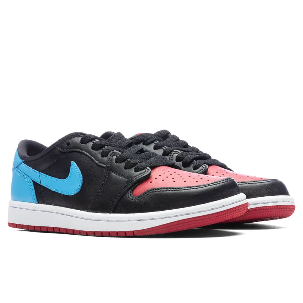 Air Jordan 1 Retro Low OG Women's - Black/Dark Powder Blue/Gym Red