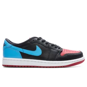 Air Jordan 1 Retro Low OG Women's - Black/Dark Powder Blue/Gym Red