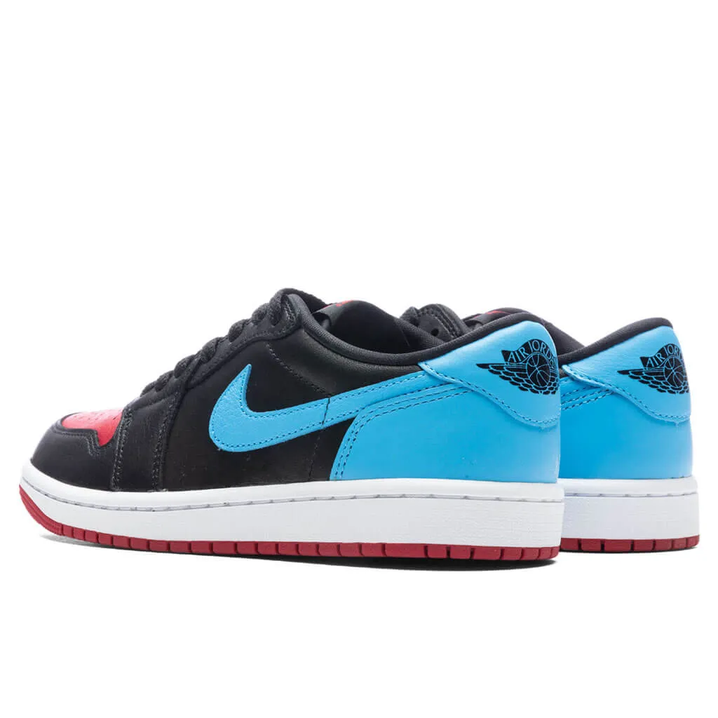 Air Jordan 1 Retro Low OG Women's - Black/Dark Powder Blue/Gym Red