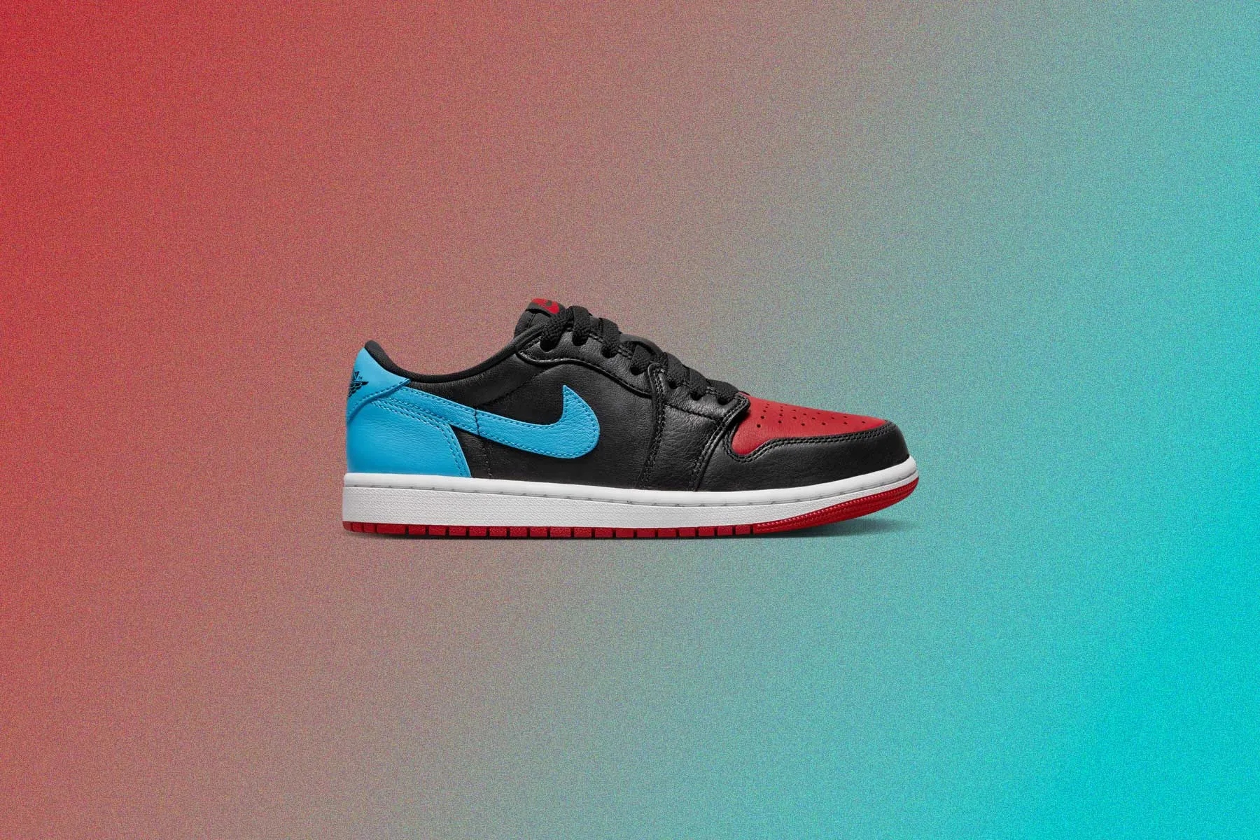 Air Jordan 1 Retro Low OG Women's - Black/Dark Powder Blue/Gym Red