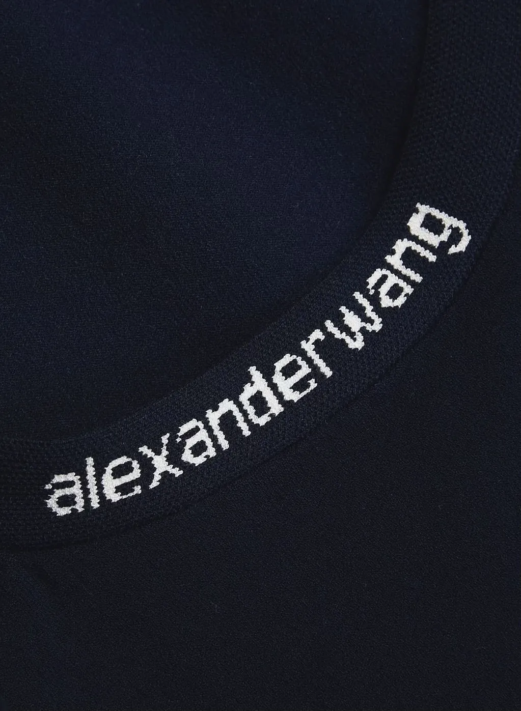 Alexander Wang  |Nylon Rib Long Sleeves Plain Logo V-neck & Crew neck