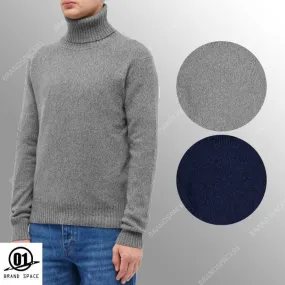 AMI PARIS  |Cashmere Long Sleeves Plain Logo Designers Sweaters