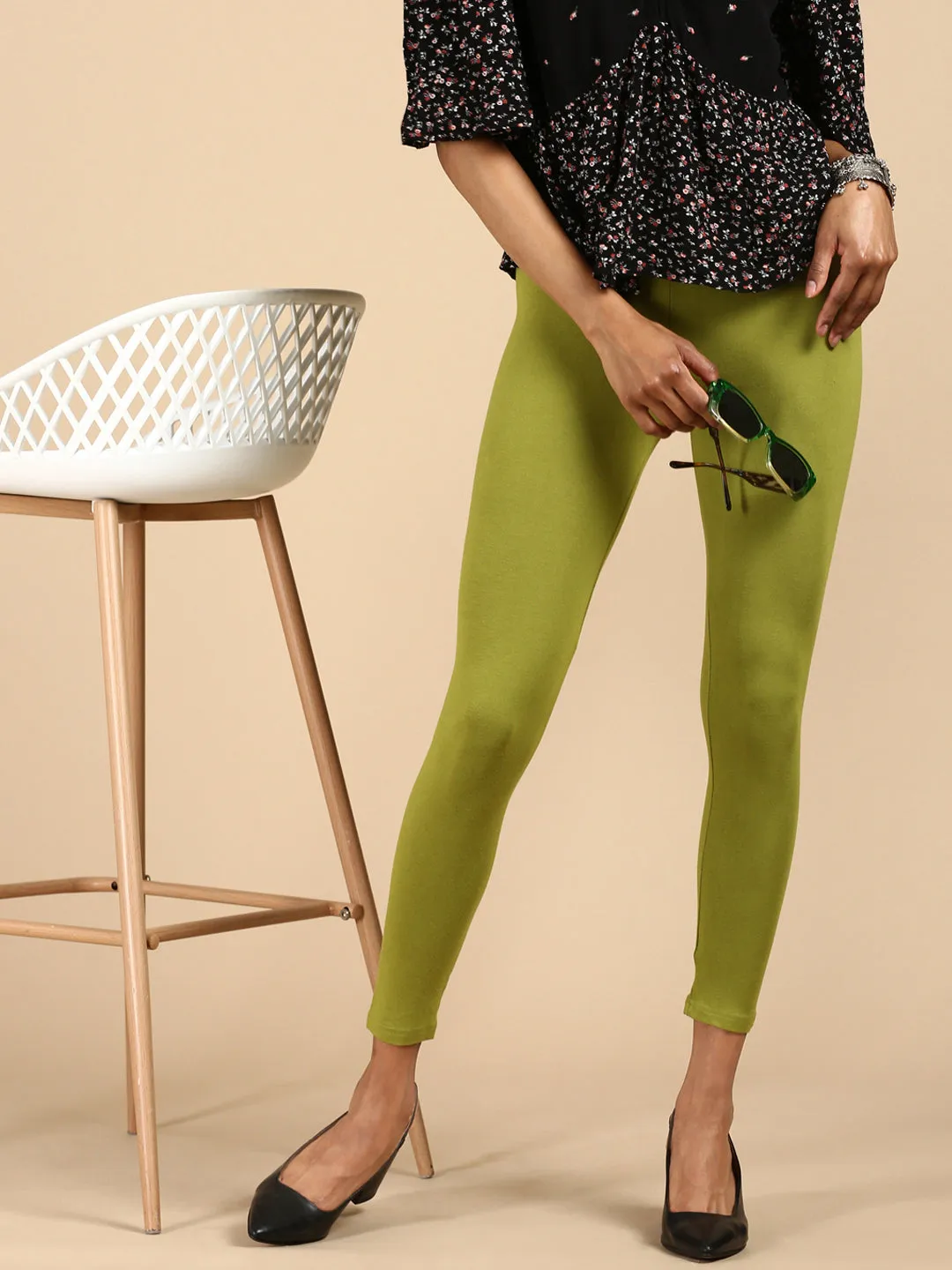 Ankle Length Leggings Viscose-Fern