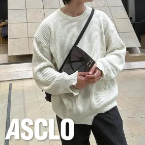 ASCLO  |Crew Neck Pullovers Unisex Street Style U-Neck Long Sleeves