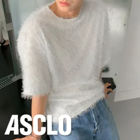 ASCLO  |Crew Neck Pullovers Unisex Street Style U-Neck Short Sleeves