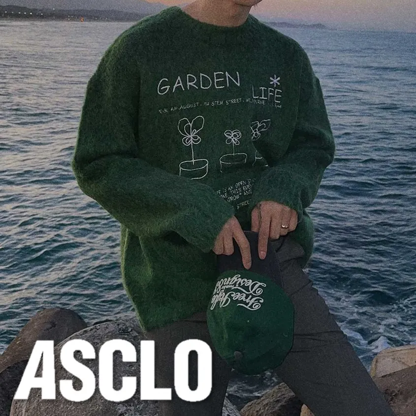 ASCLO  |Crew Neck Pullovers Unisex Wool Nylon Street Style U-Neck