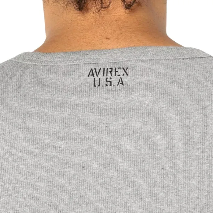 AVIREX  |Pullovers Unisex Street Style V-Neck Plain Short Sleeves