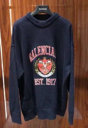 BALENCIAGA  |Crew Neck Pullovers Unisex Blended Fabrics Street Style