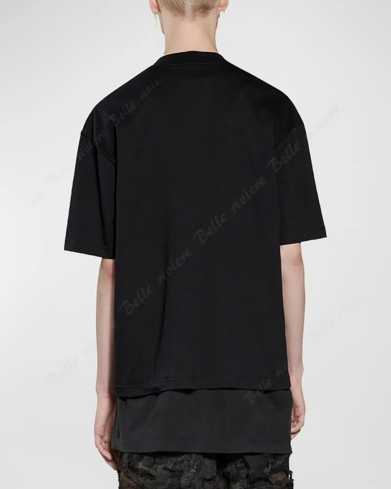 BALENCIAGA  |Crew Neck Pullovers Unisex Street Style Cotton Short Sleeves