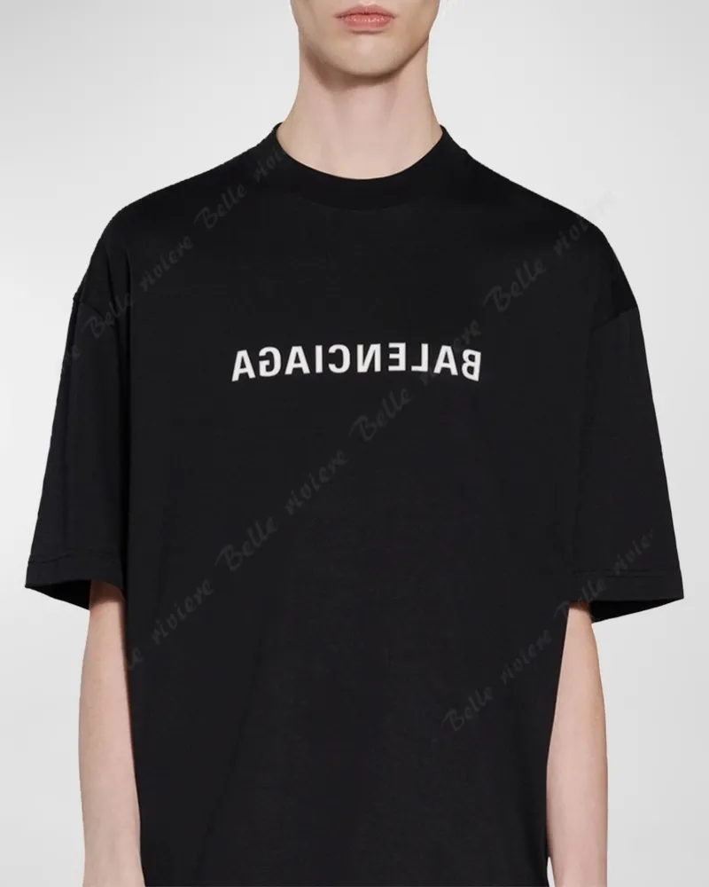 BALENCIAGA  |Crew Neck Pullovers Unisex Street Style Cotton Short Sleeves