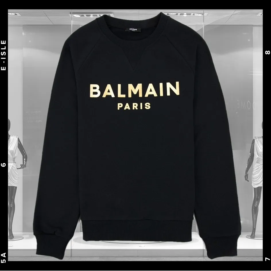 BALMAIN  |Crew Neck Long Sleeves Cotton Logo Luxury Sweatshirts