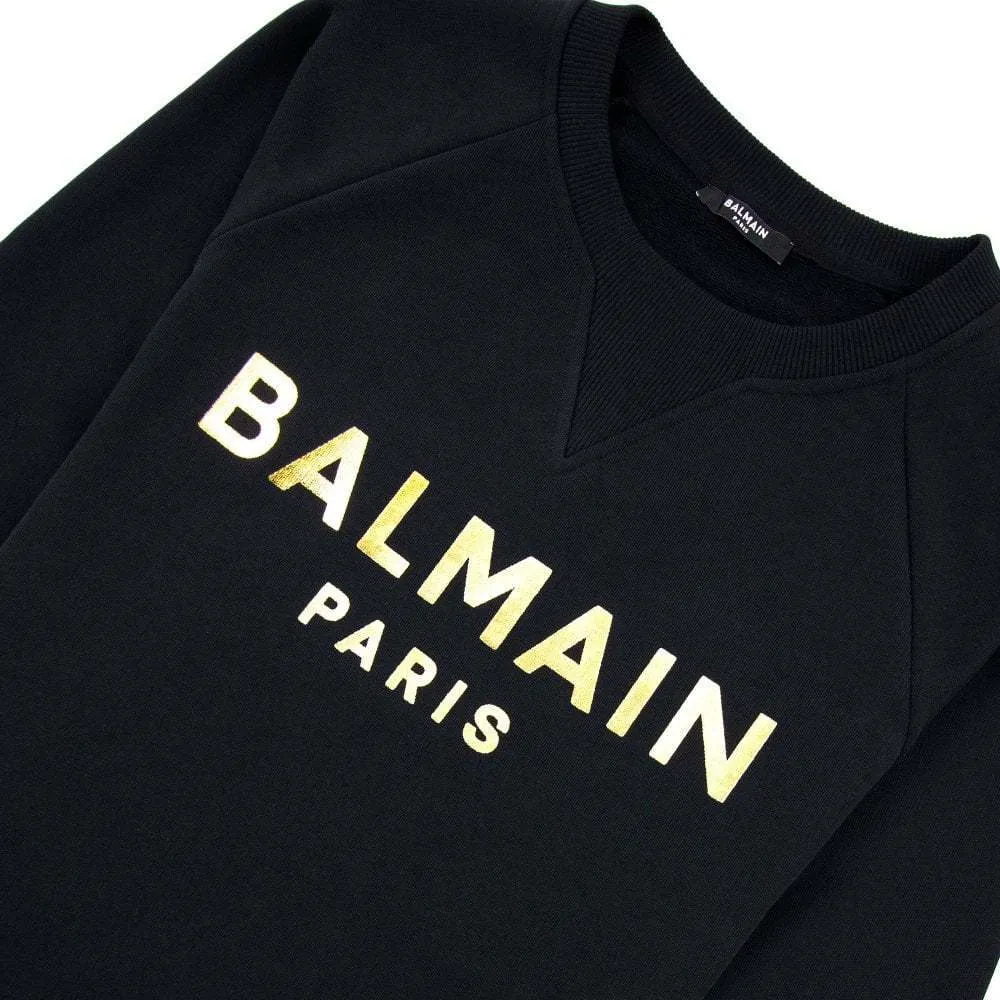 BALMAIN  |Crew Neck Long Sleeves Cotton Logo Luxury Sweatshirts