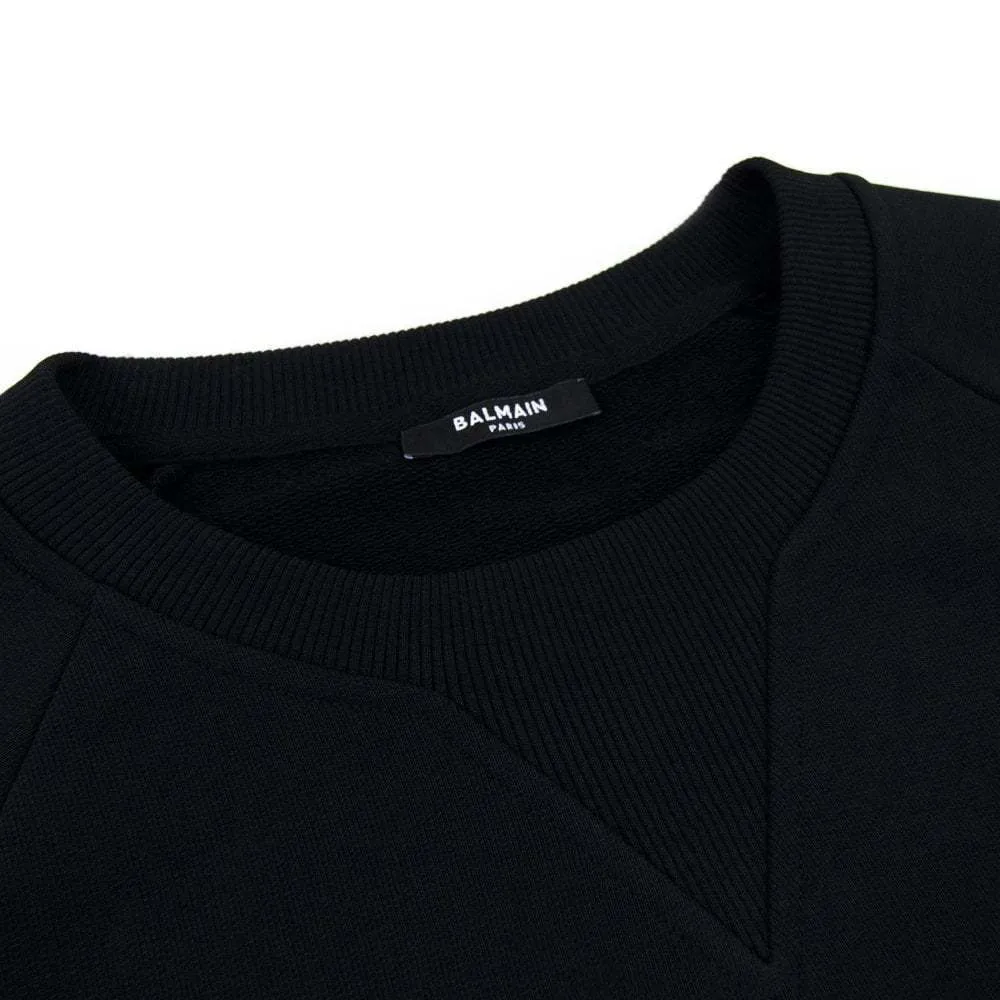 BALMAIN  |Crew Neck Long Sleeves Cotton Logo Luxury Sweatshirts