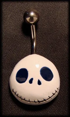 Barbell belly piercing jack skellington