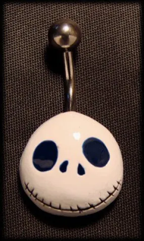 Barbell belly piercing jack skellington