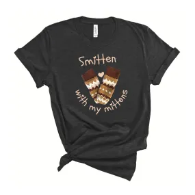 Bernie Smitten with my Mittens T-Shirt - Dark Grey Heather