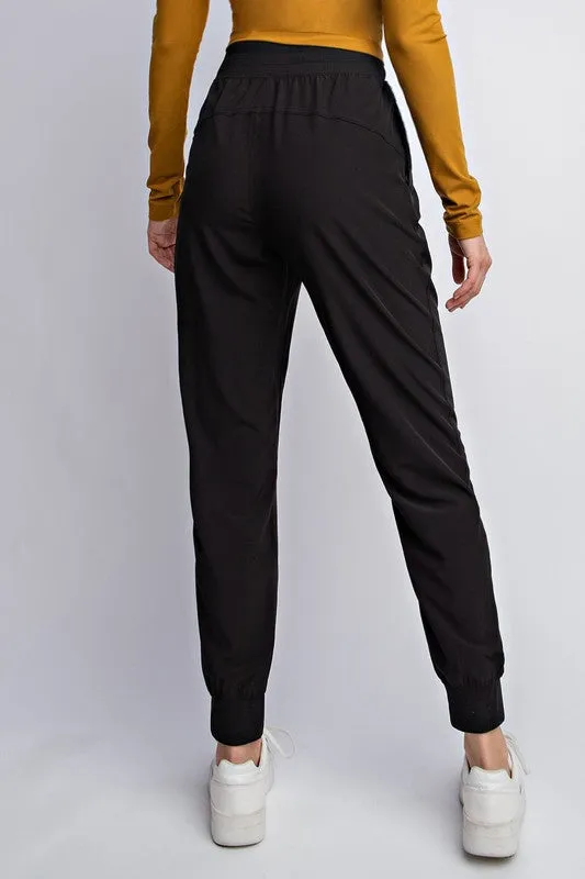 Black Mid Rise Jogger w/ Pockets