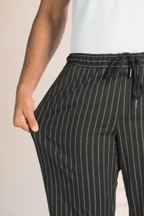 Black Stripe Power-Stretch Joggers