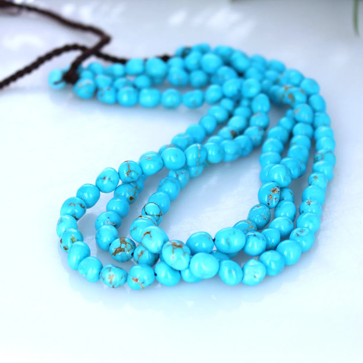 Blue Ridge Orvil Jack Turquoise Beads Potato Shape 7.5-8mm 16