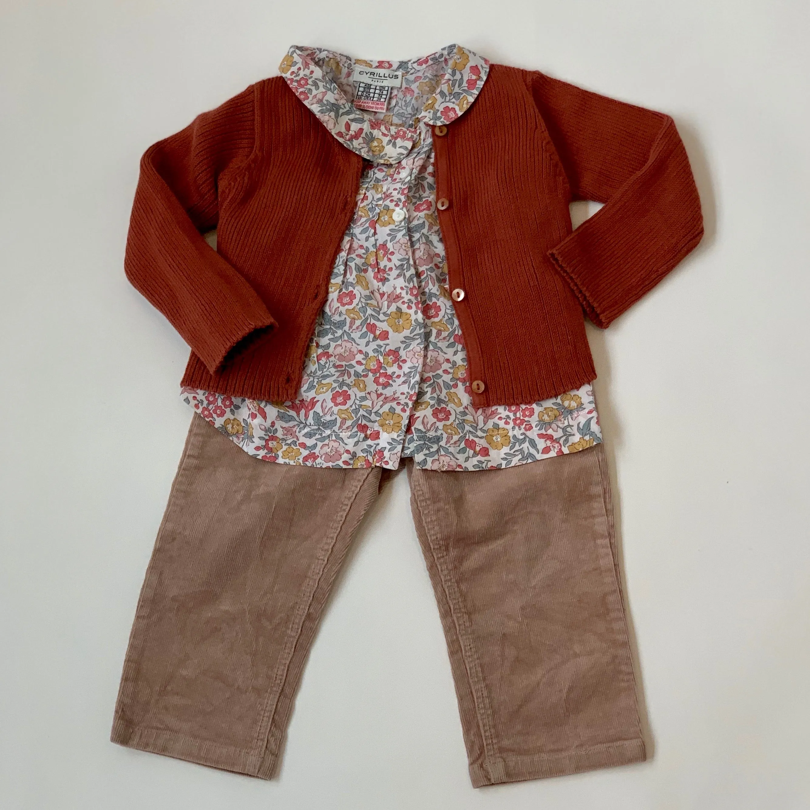 Bonpoint Brick Ribbed Cotton Cardigan: 12 Months