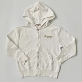 Bonpoint White Hooded Sweatshirt Cardigan: 10 Years