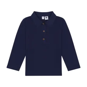 Boys Long Sleeve Polo Navy