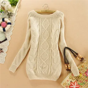 Brand New Autumn Winter Female Mohair Sweater Plus Size Knitted Long Sleeve O-neck Pullovers Hot  70077 SM6