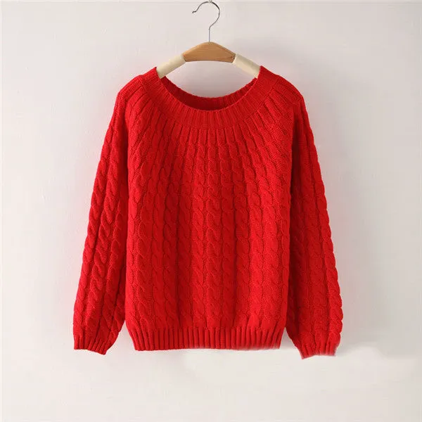 Brand New Autumn Winter Female Mohair Sweater Plus Size Knitted Long Sleeve O-neck Pullovers Hot  70077 SM6