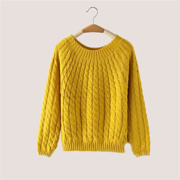 Brand New Autumn Winter Female Mohair Sweater Plus Size Knitted Long Sleeve O-neck Pullovers Hot  70077 SM6