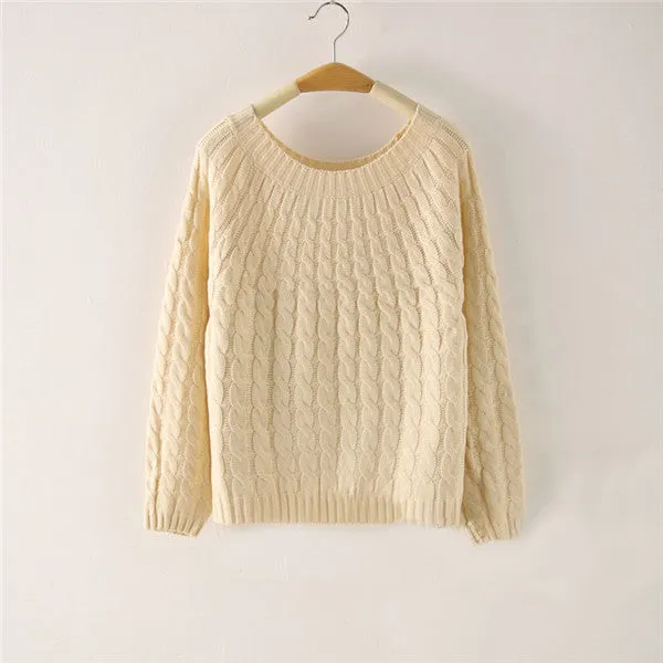 Brand New Autumn Winter Female Mohair Sweater Plus Size Knitted Long Sleeve O-neck Pullovers Hot  70077 SM6