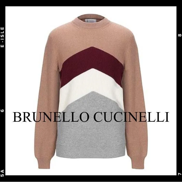 BRUNELLO CUCINELLI  |Crew Neck Cashmere Long Sleeves Plain Sweaters