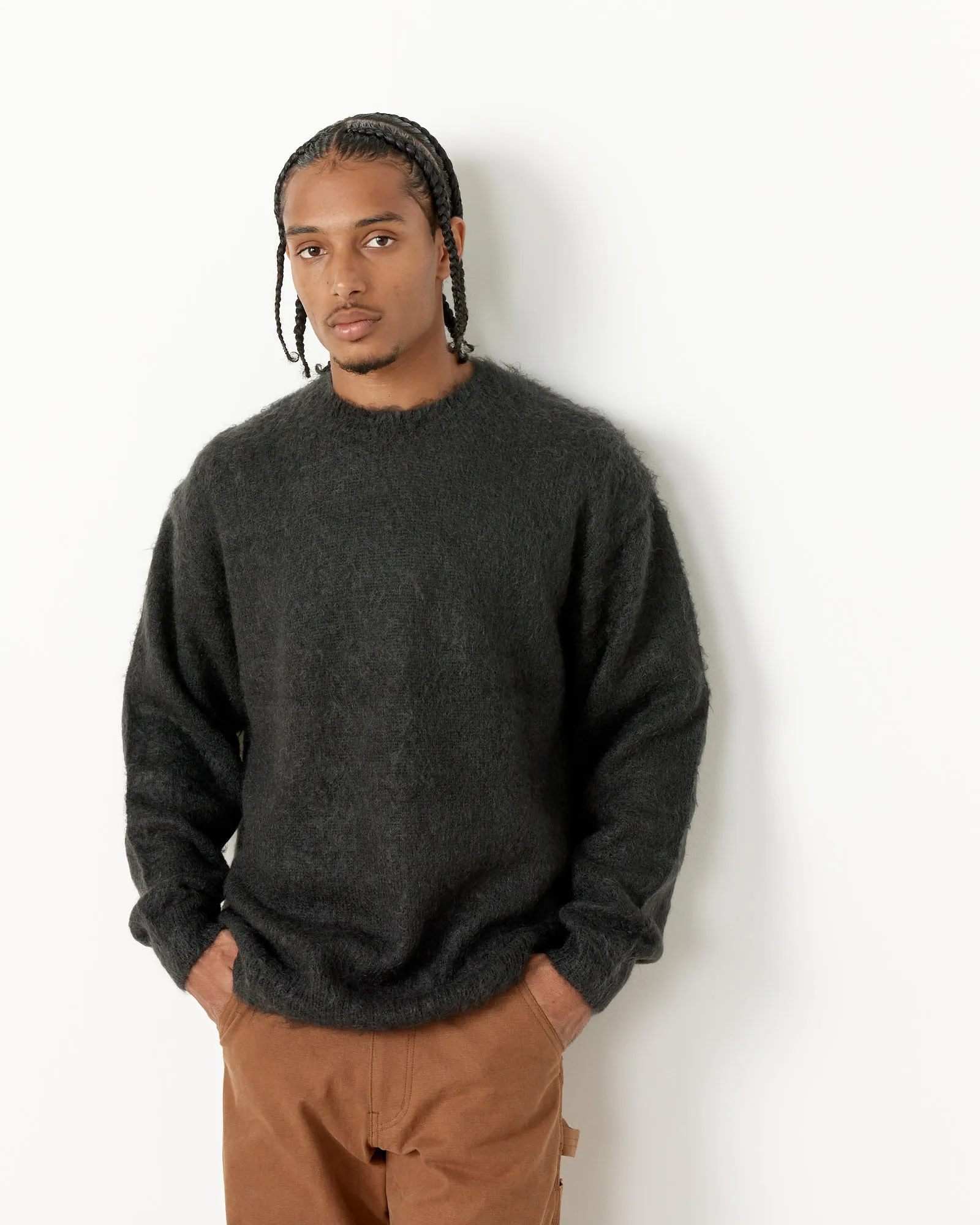 Brushed Mohair Knit Pullover