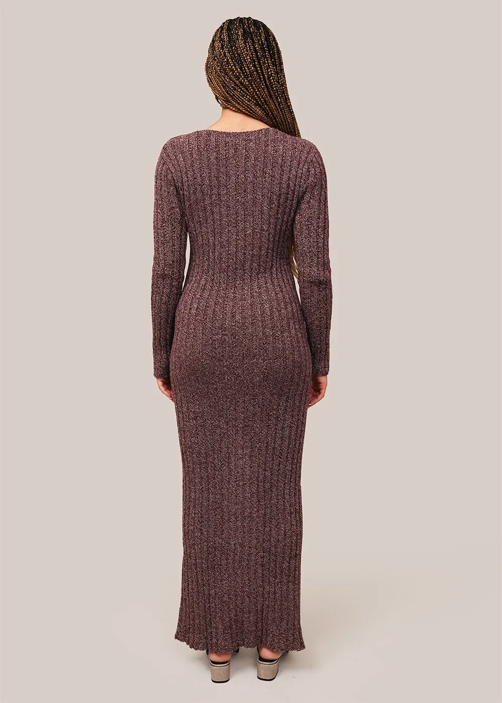 Burgundy Melange Loulou Dress