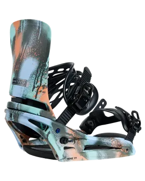 Burton X Mine77 Men's Cartel X Est Snowboard Bindings - True Black / Spray Paint - 2024