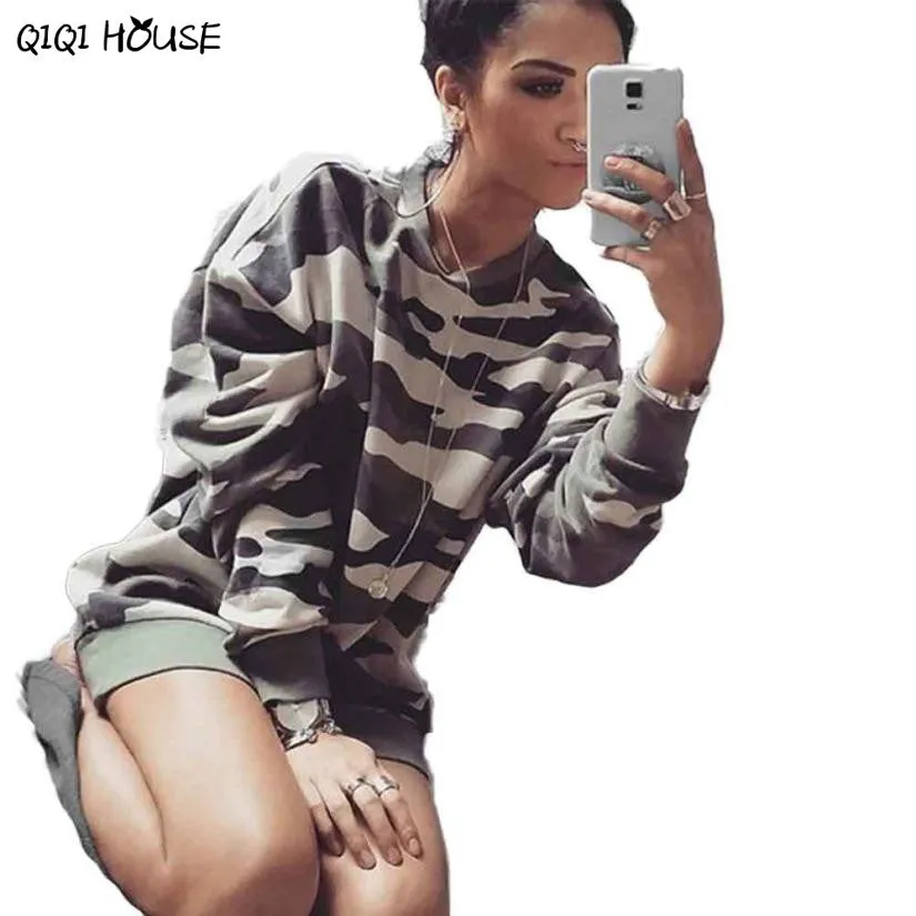 Camouflage Women Sweatshirt Long Pullovers Loose Casual Long Sleeve Jumper Tracksuit Women Moleton Feminina#C905 SM6