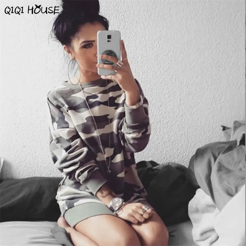 Camouflage Women Sweatshirt Long Pullovers Loose Casual Long Sleeve Jumper Tracksuit Women Moleton Feminina#C905 SM6