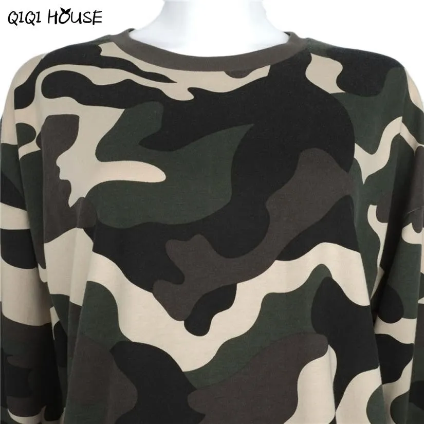 Camouflage Women Sweatshirt Long Pullovers Loose Casual Long Sleeve Jumper Tracksuit Women Moleton Feminina#C905 SM6