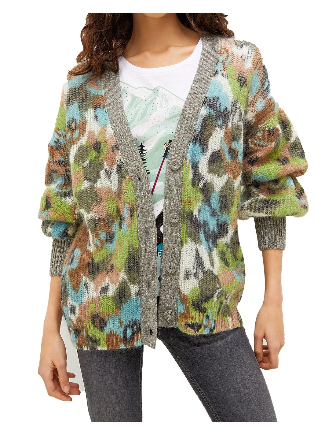 Cardigan Liu Jo donna WF2275MA21E camouflage AI22