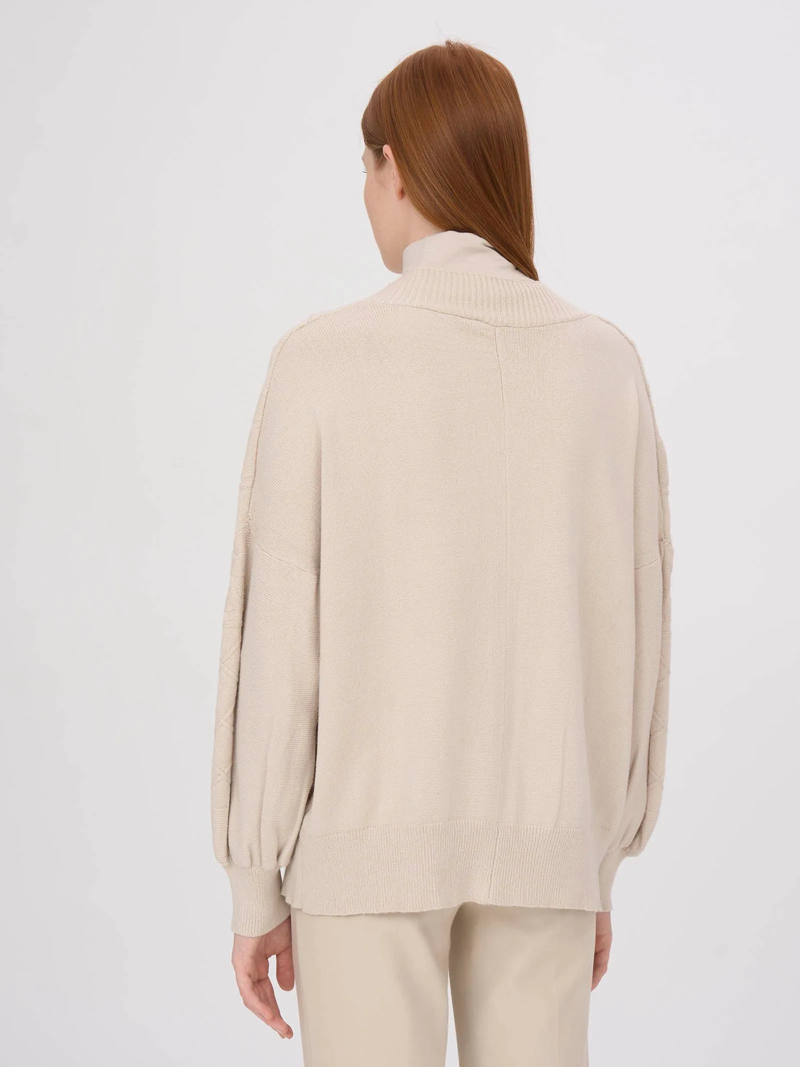 Cardigan oversize in filato Super Soft - Champignon