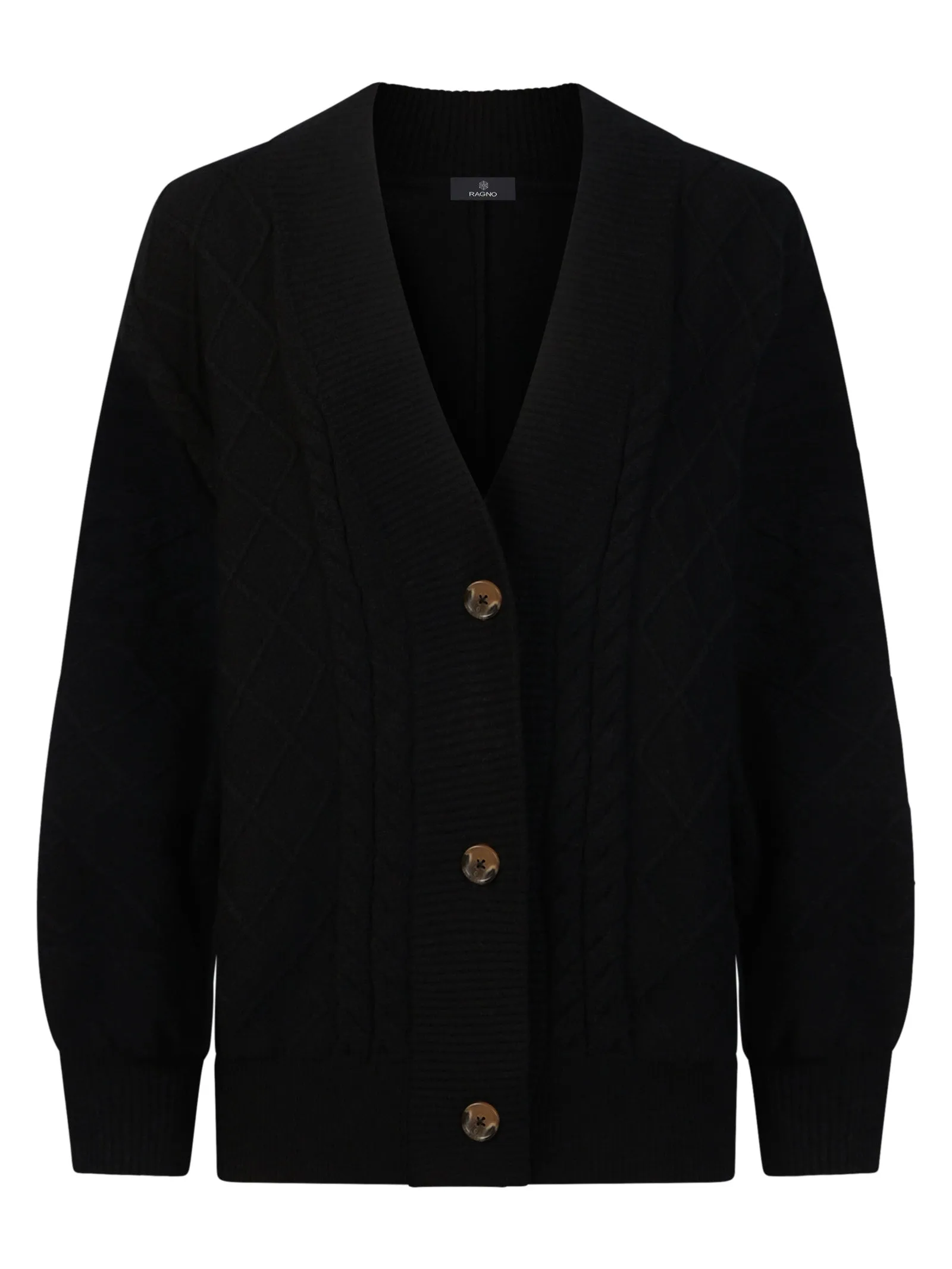 Cardigan oversize in filato Super Soft - Nero