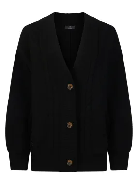 Cardigan oversize in filato Super Soft - Nero