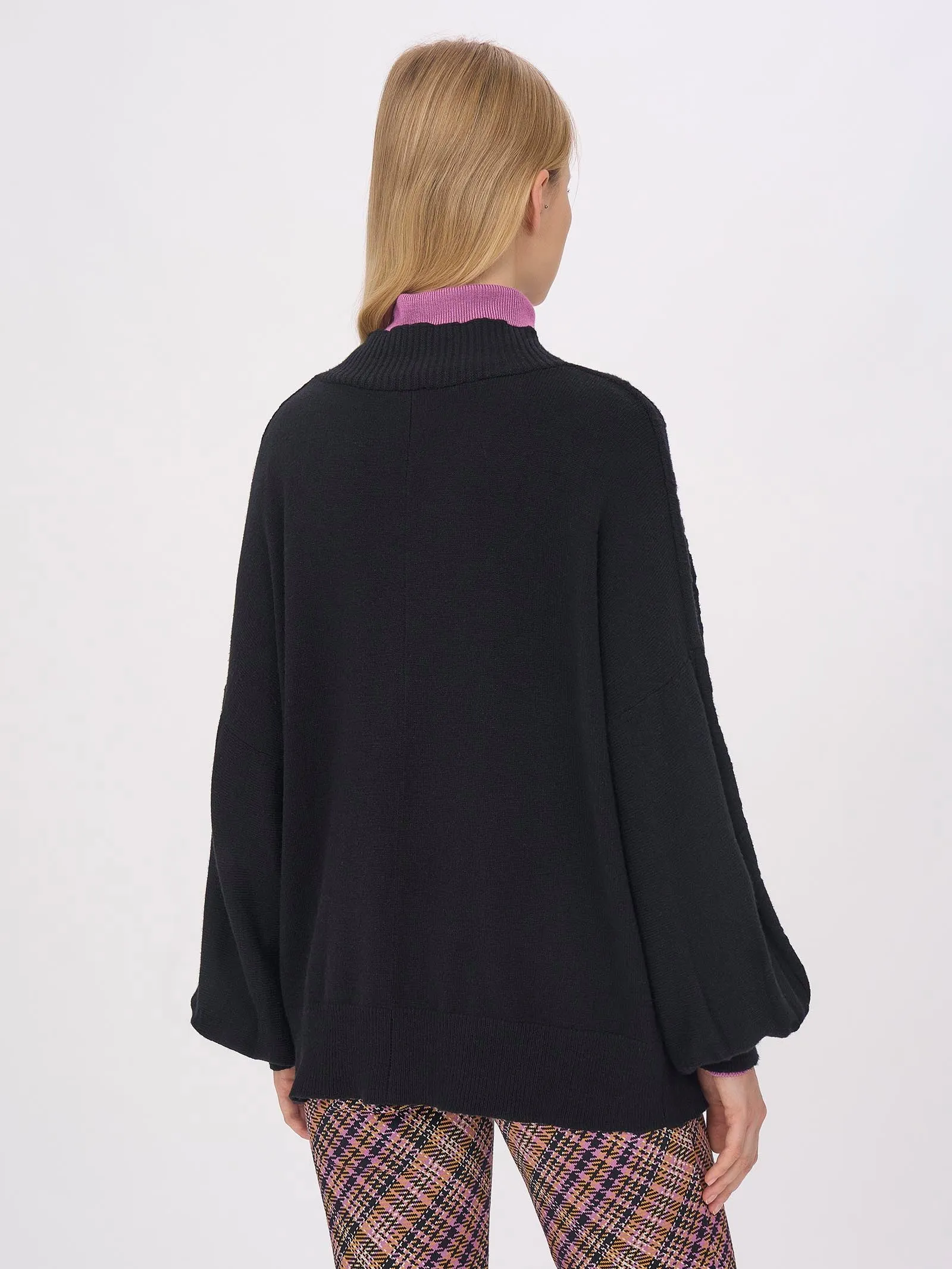 Cardigan oversize in filato Super Soft - Nero