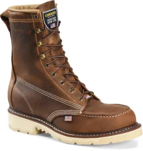 Carolina Mens Ferric American Made 8” Steel Toe Boots- Brown Oiled Leather