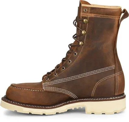 Carolina Mens Ferric American Made 8” Steel Toe Boots- Brown Oiled Leather