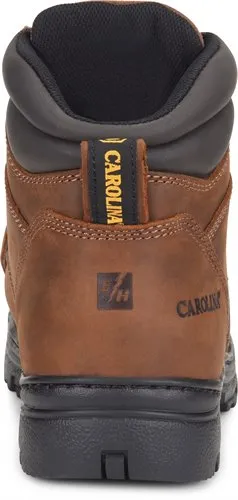 Carolina Mens Foreman 6” inch Steel Toe External Met Guard Work Boots- Crazy Horse Brown Leather